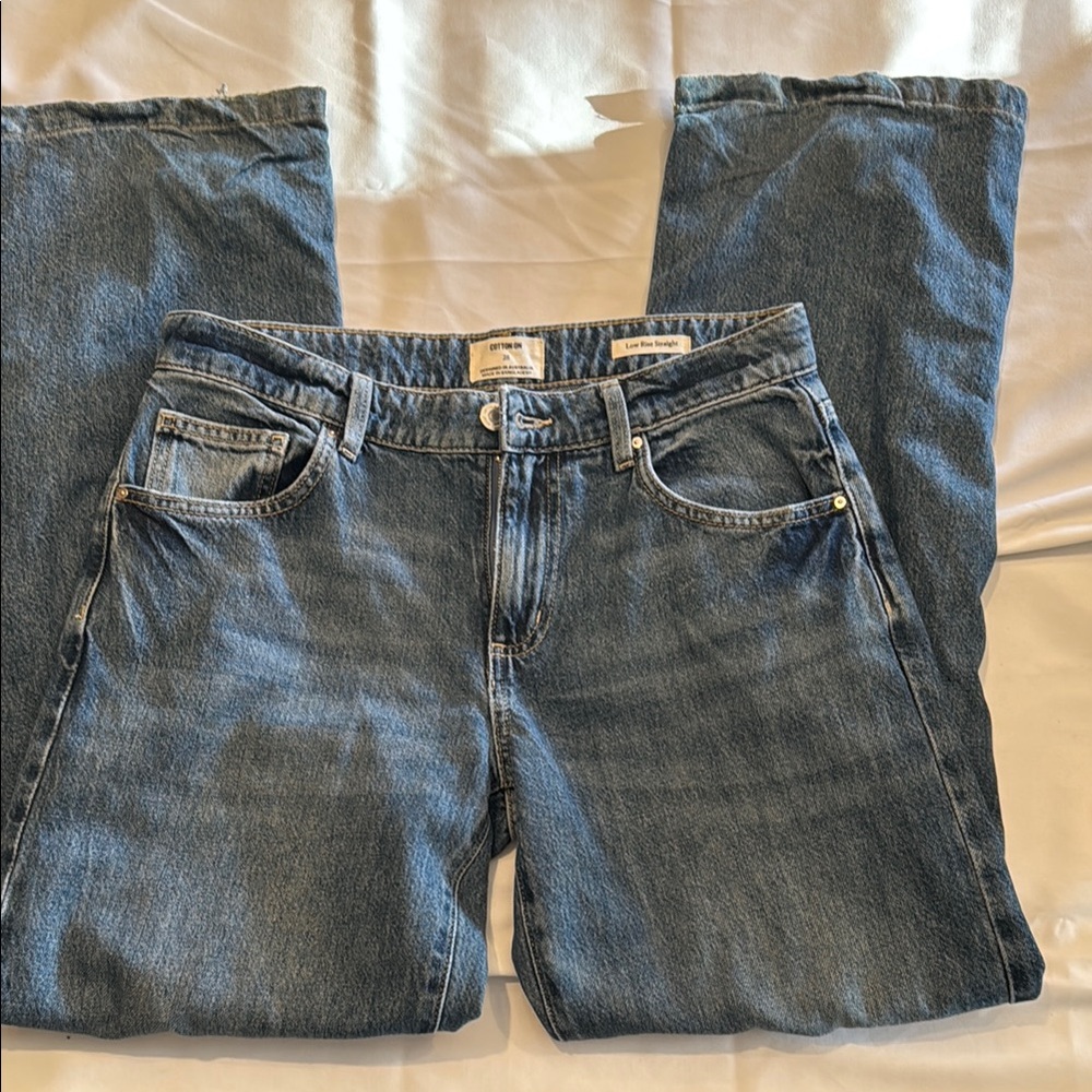 Cotton:On Low Rise Straight Leg Blue Jeans